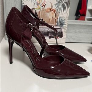 Calvin Klein Dark Red Patent Heels